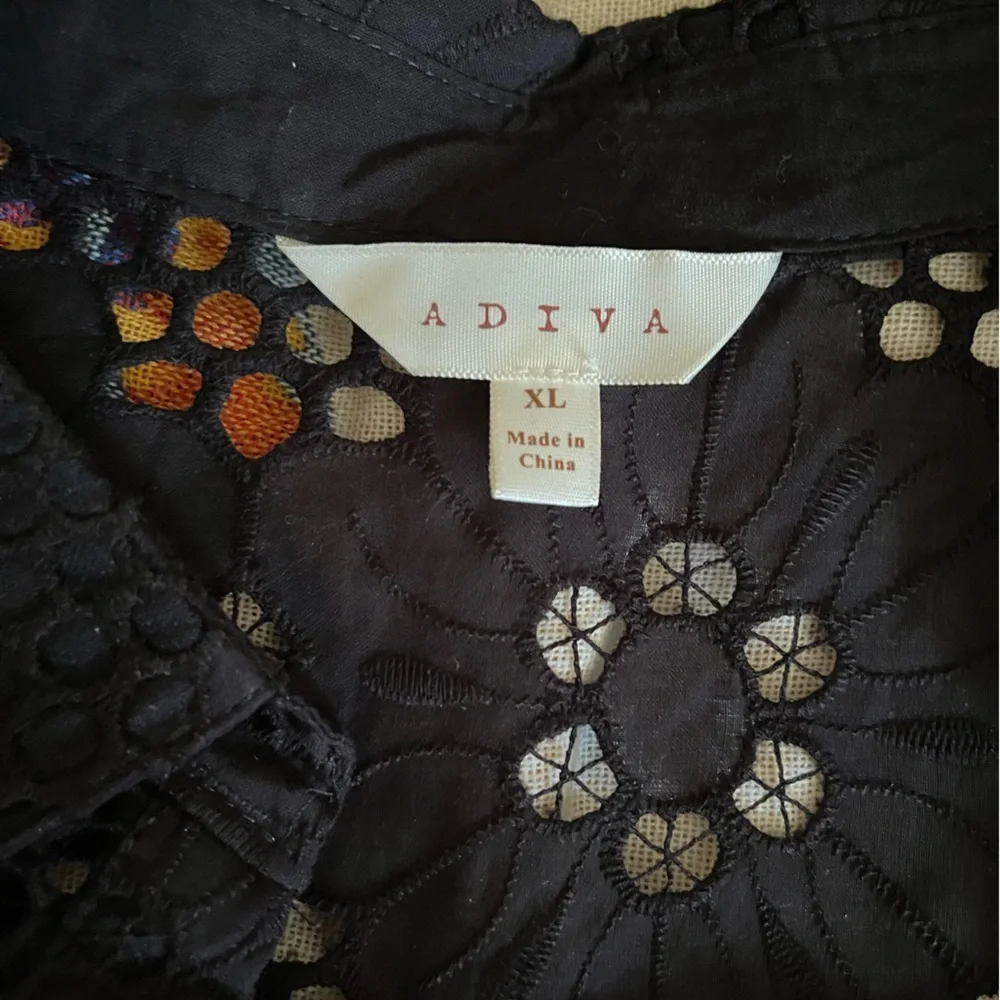 Adiva Black‎ Floral Lace Blouse